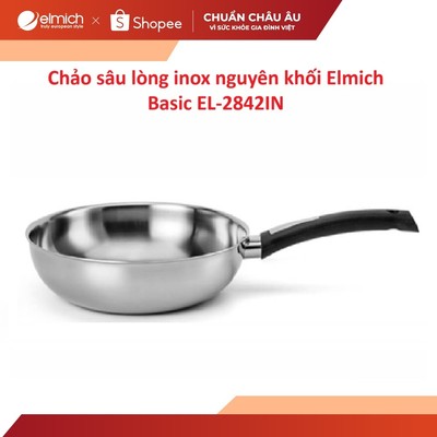 Chảo sâu lòng inox nguyên khối Elmich Basic EL-2842