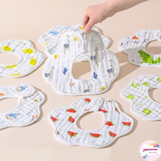 Yếm tròn xoay chất liệu vải xô 8 lớp dày dặn siêu thấm hút cho bé ăn dặm