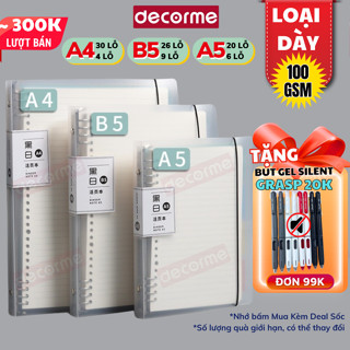 Sổ còng DecorMe set bìa sổ còng A4 A5 B5 binder còng sắt 4 9 6 20 26 30 còng làm sổ tay, sổ ghi chép, take notes, bujo
