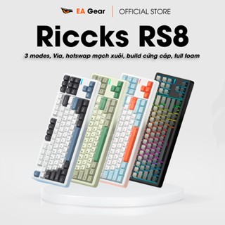 [Giao Ngay] Bàn Phím Cơ Riccks RS8 Best Phân Khúc Có Keymap Via 3 Modes Hotswap RGB - EA Gear