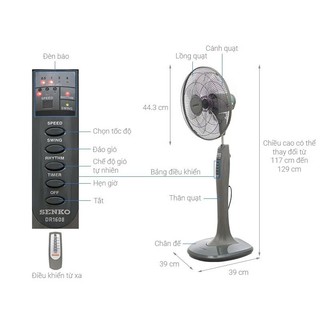 Quạt Đứng SENKO DR1608-Hàng Chính Hãng-Bh 2 năm(giao màu ngẫu nhiên)