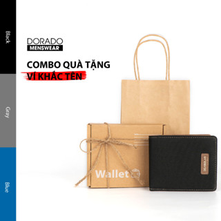 [Ví khắc tên + QT] Ví vải canvas Deabolar nhỏ gọn, Bóp nam Deabolar chống nước cầm tay nhiều ngăn - V115