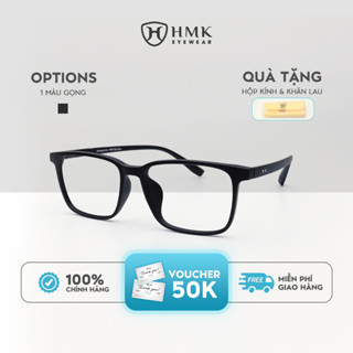 Gọng Nhựa HMK EYEWEAR Đen Nhám Dáng Vuông Thời Trang Nam Nữ - Gọng Kính Long Chun - GN24323