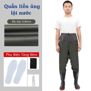 Quần liền ủng lội nước phục vụ ngàng bảo hộ lao động và bác hay ra đồng hoạc đi bắt cá