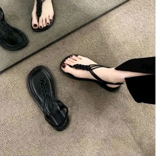 Dép nữ xinh sandal bệt, dây kẹp thắt bính, hậu thun thời trang trẻ trung, full size