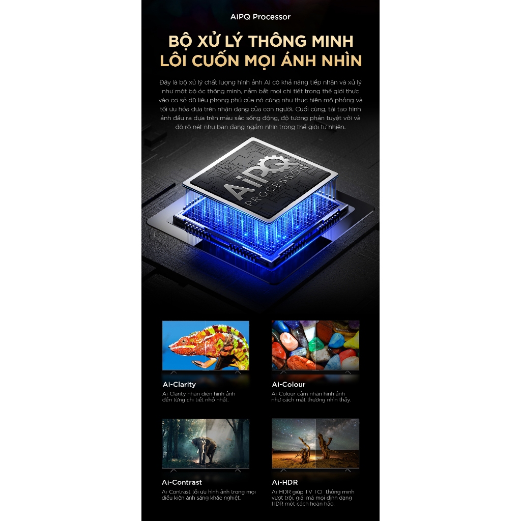【QLED 4K】55inch, 4K Google TV TCL 55T6C, Lắp đặt 0Đ HN HCM, HDR10+, Tần số quét 120Hz, Dolby Atmos | BigBuy360 - bigbuy360.vn