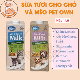 Sữa Tươi Pets Own Cho Chó Và Mèo Mọi Lứa Tuổi, Bổ Sung Glucosamine Hộp 1 Lít - ALEX