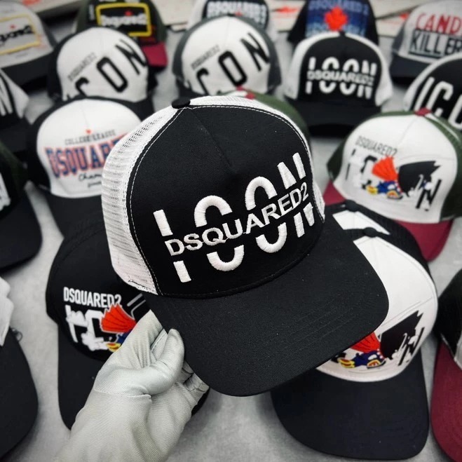 Mũ lưỡi trai ICON DSQUARE2 thêu 3D - Mũ ICON DQS2 vải kaki cao cấp form mềm thời trang