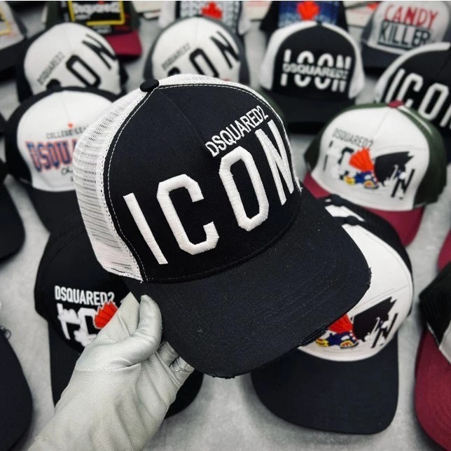 Mũ lưỡi trai ICON DSQUARE2 thêu 3D - Mũ ICON DQS2 vải kaki cao cấp form mềm thời trang