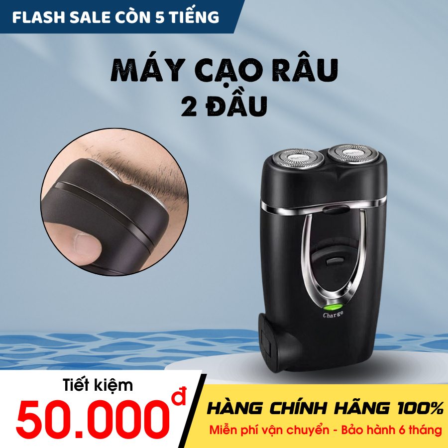 Máy cạo râu mini LAKEN cao cấp, cạo râu điện 2 đầu chống nước cạo sạch cực êm vệ sinh dễ dàng