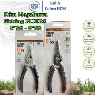 Kìm Megabarra Fishing PLIERS 5”SS - 6''SS kềm chuyên dụng vô khoen, cắt pe , gỡ cá…