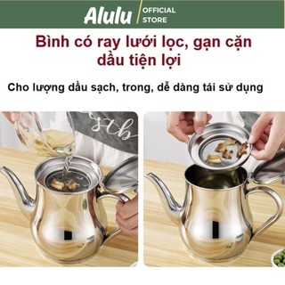  Bình Lọc Dầu Inox - Ấm Lọc Dầu 500 800ml Dự Trữ Dầu Ăn Có Vòi Rót Và Lưới Lọc Tiện Lợi Khi Sử Dụng - Kho Gia Dụng Alulu 