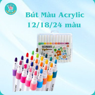 Bút Màu Acrylic Marker 12/24/36/48/60 Cao Cấp Màu Sắc Tươi Sáng - Bút Lông Màu