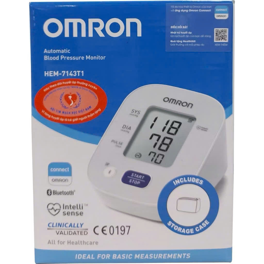 [ CHÍNH HÃNG ] Máy đo huyết áp tự động Omron HEM-7143T1
