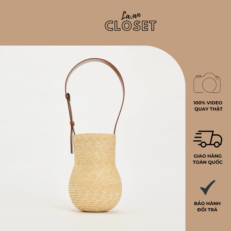 Túi cói quai da kiểu dáng mới mùa hè 2025 - La.an closet
