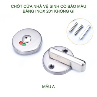 Chốt cửa nhà vệ sinh có chỉ thị màu đỏ-xanh, làm bằng inox 201 không gỉ