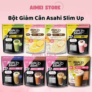 Bột Giảm Cân Asahi Slim Up Slim Shake Enzyme + Super Food Shake Bột Dinh Dưỡng 360g 7 Hương Vị