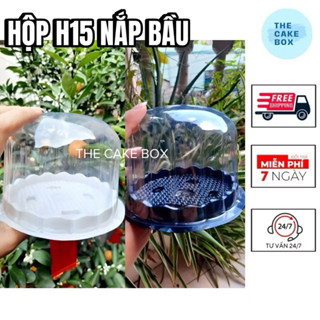 100 Hộp Nhựa Tròn Nắp Trong H15 đựng bánh bông lan, bánh kem, rau câu - Hộp Nhựa H15 nắp mô 10cm