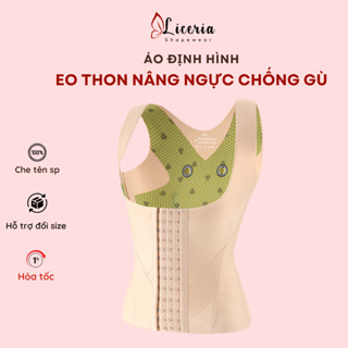 Áo Gen Bụng Nâng Ngực Chống Gù Cổ Chữ U Định Hình Eo Thon Liceria AG01
