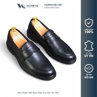 Giày Penny Loafer Nam All-Black Tăng Chiều Cao 4.5cm Victor Vu - Màu Đen Cổ Điển, Giày Tây Lười Trẻ Trung