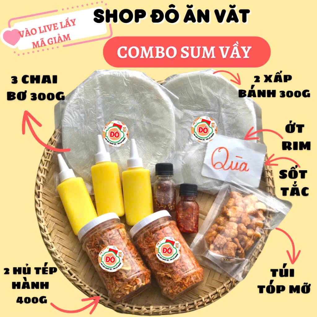 Combo Bánh Tráng Phơi  Sương Muối Tép Hành Phi + Hủ Bơ Lớn (250g bánh) [ ăn văt shop đô]