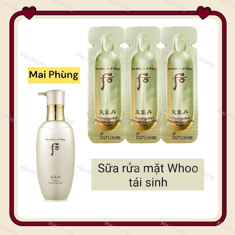 Combo 10 viên sữa rửa mặt Whoo Hwahuyn