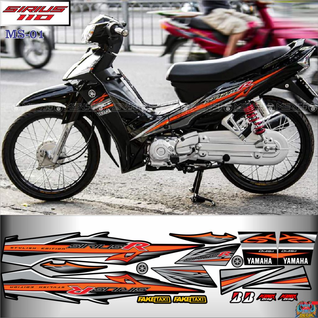 Tem Rời Sirius 110 Đen cam - không phai màu - ms01 - decalq7