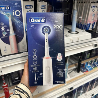 [KHÔNG BẢO HÀNH - MẪU MỚI] THÂN TRẮNG VẠCH HỒNG- Bàn chải điện Oral B Pro Series 3 Sensitive Clean full trắng