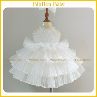Váy công chúa cho bé BINBON BABY, đầm công chúa yếm lông cổ ngọc cho bé gái