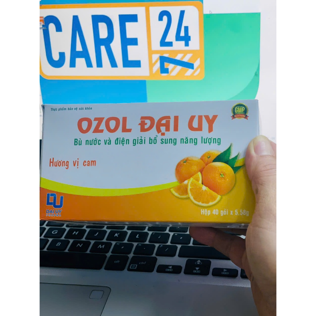 Bù nước và điện giải Ozol Đại Uy (hộp 40 gói cam 5,58g) bổ sung năng lượng, khoáng chất nhanh chóng