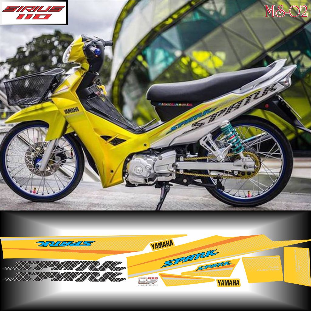 Tem Rời Sirius 110 spark vàng bạc - KHÔNG PHAI MÀU - MS02 - DECALQ7