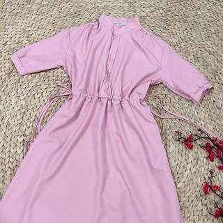 Đầm váy freesize cổ trụ rút eo 2 màu