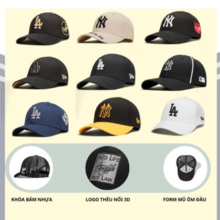 Bộ +20 mũ nón lưỡi trai thời trang MLB thêu chữ LA, NY, Bost.on,... hàng xuất dư phong cách Hàn Quốc