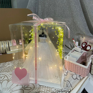 (Hàng Sẵn) Mô Hình Váy Cưới Mini- KO KÈM BẢNG TÊN, bảng tên mua thêm trong shop nhé- Mô hình Hộp quà váycưới