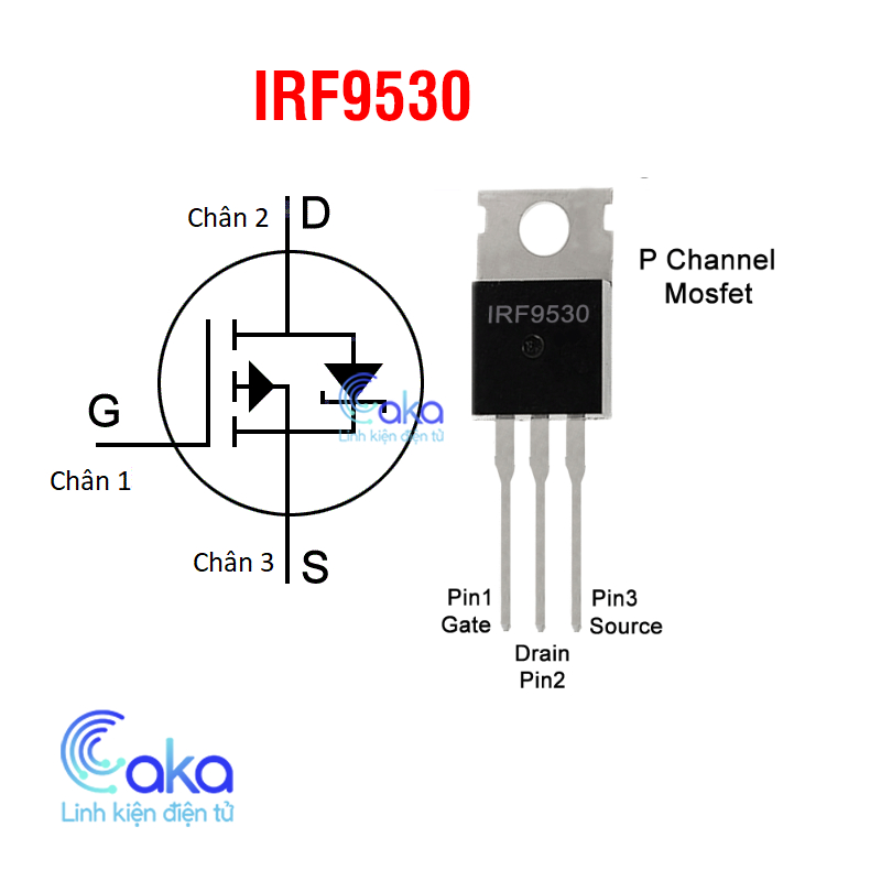 Mosfet IRF9530 100V 12A TO-220 Kênh P