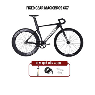 Xe fixed gear magicbros cx7 khung nhôm không mối hàn ( tặng : bơm , tráp , bộ lắp ráp , bàn đạp , dây quấn)