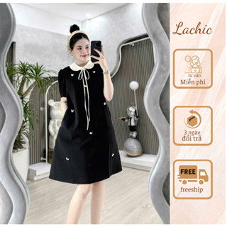  Váy bầu dáng suông cổ sen dây nơ đính bướm xinh xắn thiết kế Lachic V75 