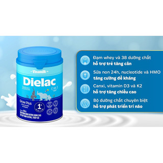 Sữa bột Dielac Grow Plus 1+ 850g (mẫu mới)