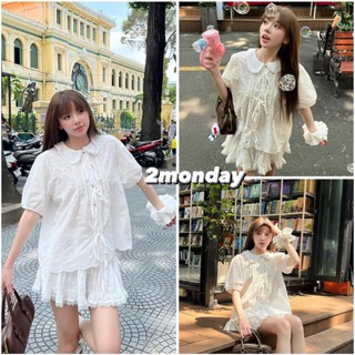 [VIDEO/ SẴN] ÁO SƠ MI BABYDOLL CỔ REN BUỘC NƠ DỄ PHỐI ĐỒ SIÊU XINH SM6