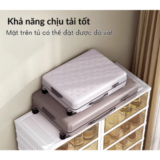 Tủ giày gấp gọn chất liệu nhựa PP cao cấp có bánh xe, Kệ giầy, Hộp giày đa năng tiện lợi