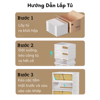 Tủ giày gấp gọn chất liệu nhựa PP cao cấp có bánh xe, Kệ giầy, Hộp giày đa năng tiện lợi