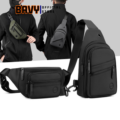 Túi đeo chéo nam và túi bao tử nam thời trang BAVY FASHION nhiều ngăn vải da chống nước mini đeo đi chơi du lịch KH17