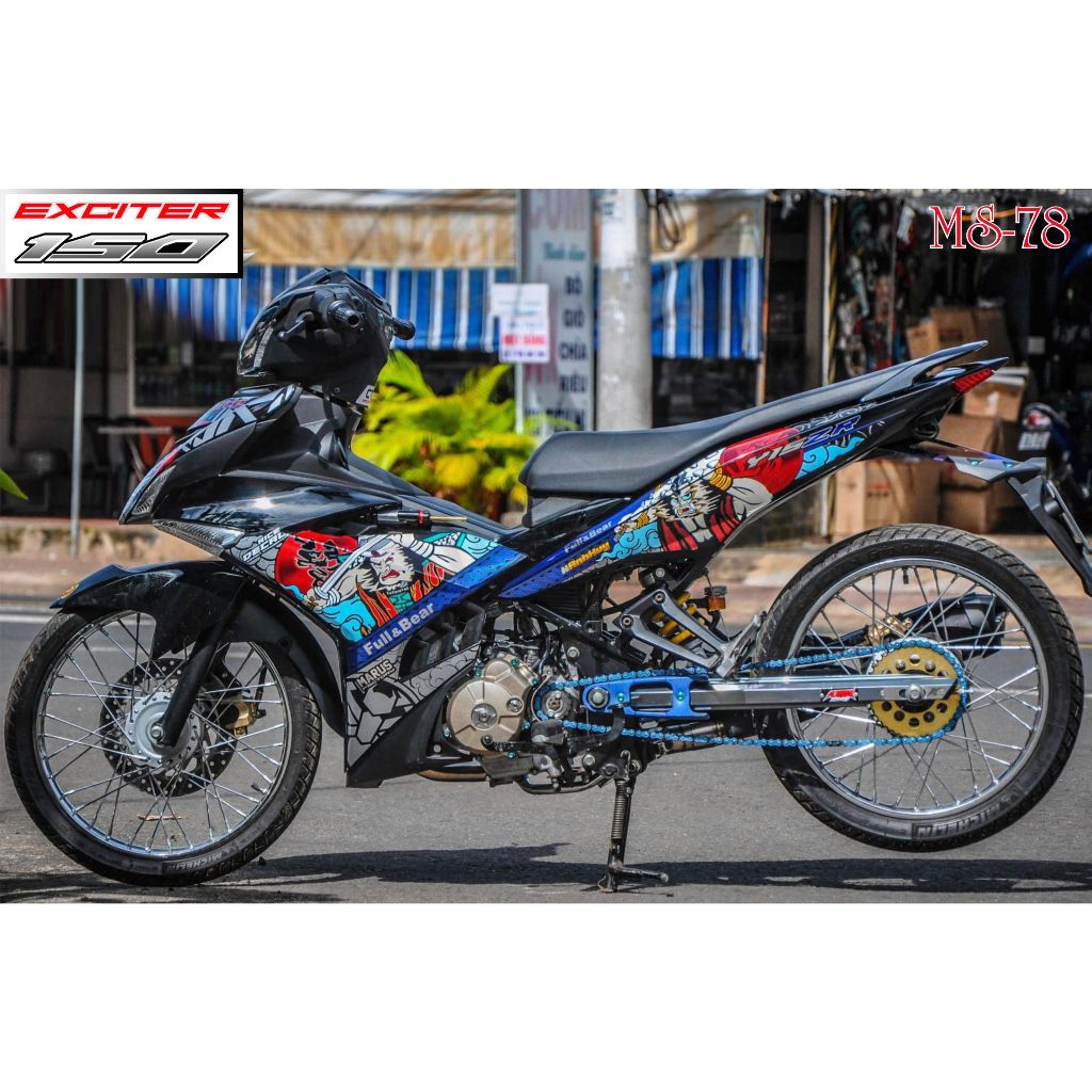 Tem Rời EXCITER 150 SAMURAI - MS78 - KHÔNG PHAI MÀU - DECALQ7