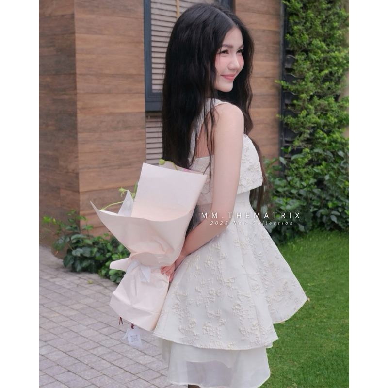 NARCIS DRESS - Váy gấm hoa đính nơ bản to by Thematrix (ảnh thật tự chụp) | BigBuy360 - bigbuy360.vn