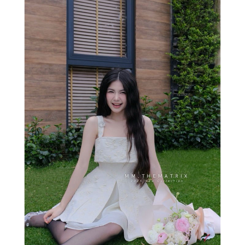 NARCIS DRESS - Váy gấm hoa đính nơ bản to by Thematrix (ảnh thật tự chụp) | BigBuy360 - bigbuy360.vn