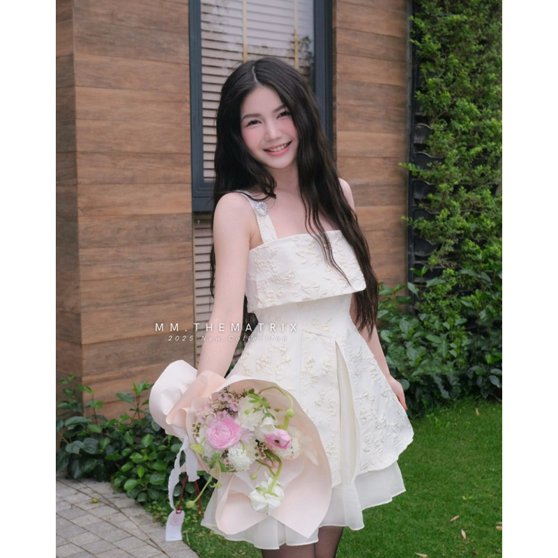 NARCIS DRESS - Váy gấm hoa đính nơ bản to by Thematrix (ảnh thật tự chụp) | BigBuy360 - bigbuy360.vn