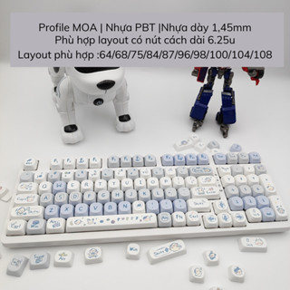 Tổng Hợp Các Mẫu Keycap Profile MOA Làm Từ Nhựa PBT Dày 1.45mm In DyeSub Chống Mòn Cao.