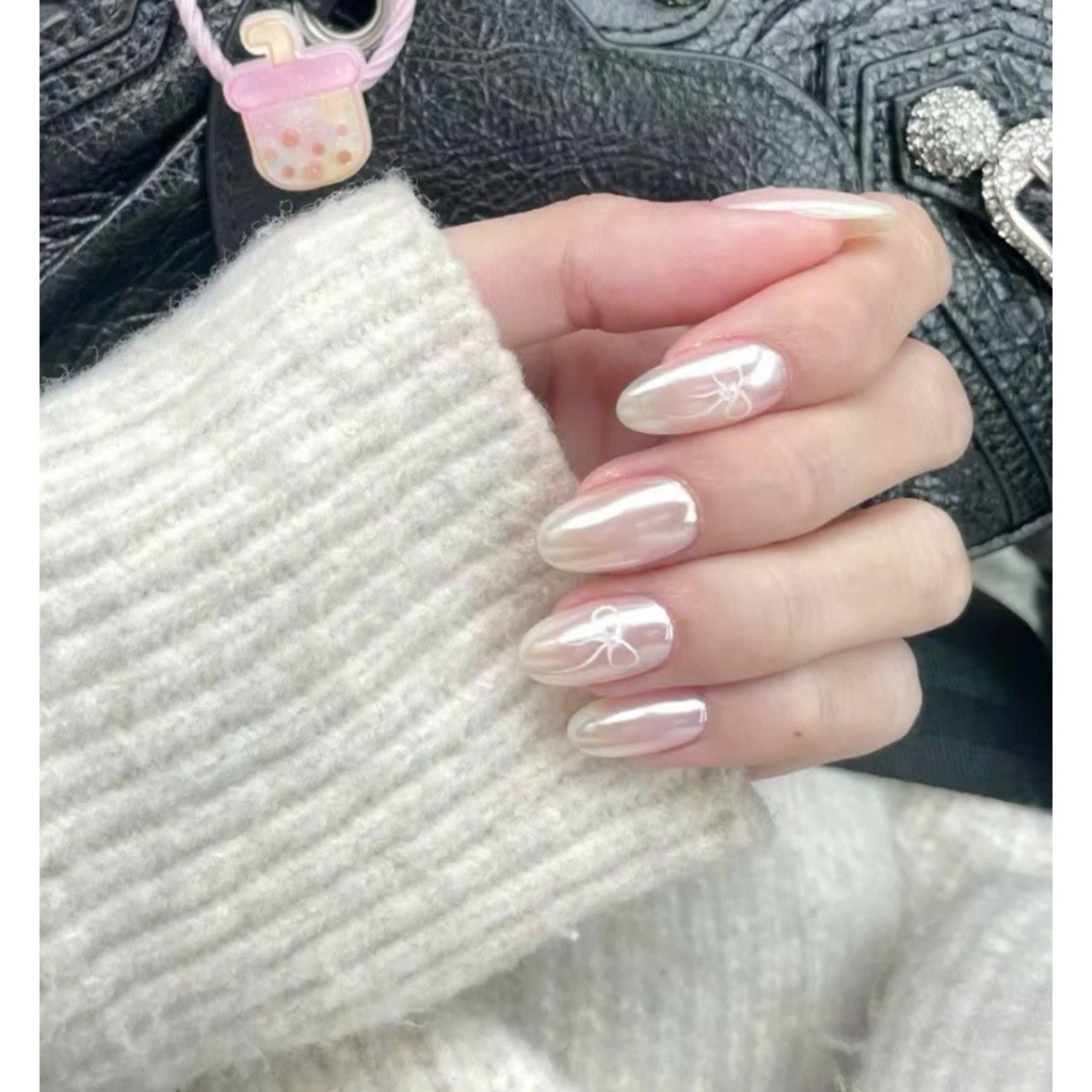 Nail Box Thiết Kế Trắng Nơ N45 Labe.nail