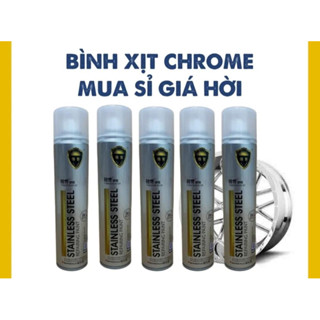  COMBO 3 chai Sơn Bạc Mạ Crom Sơn Xịt Mạ Chrome Sáng Bóng 350ml - Chai Sơn Mạ Siêu Bóng Cao Cấp Chính Hãng 