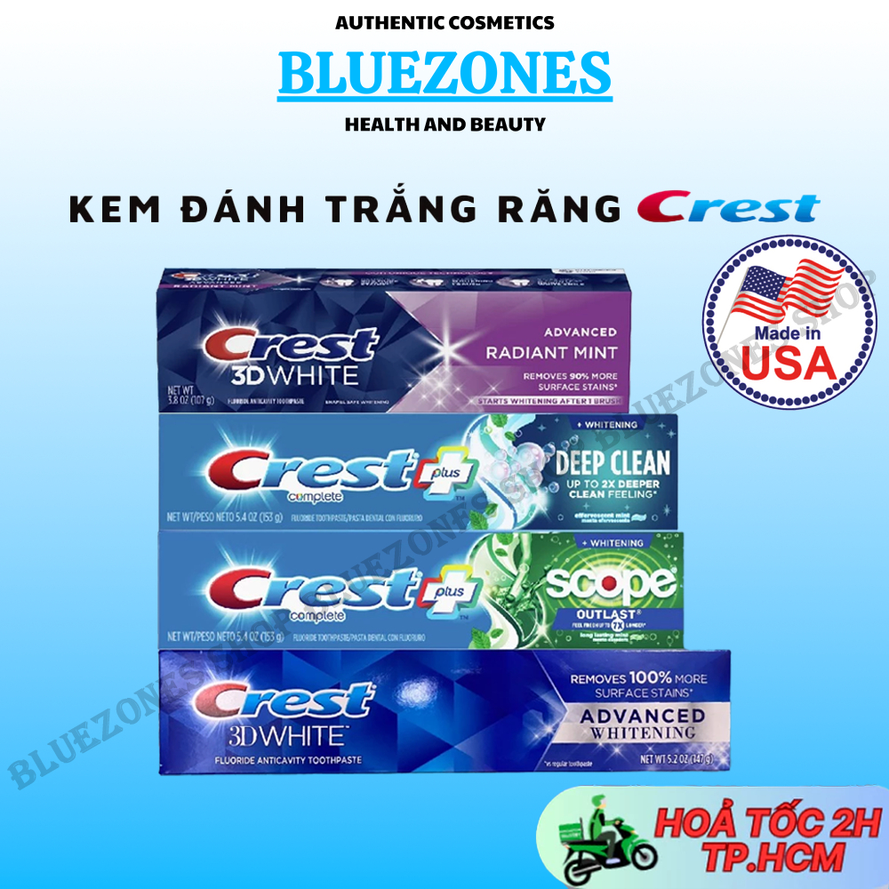 Kem Đánh Trắng Răng Crest 3DWhite Nhiều Loại (Nhập Khẩu Chính Hãng)
